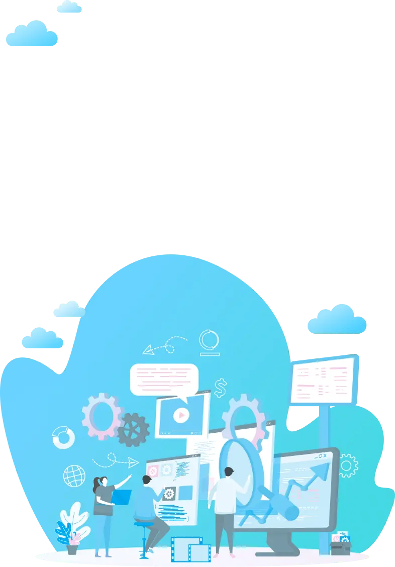 集客や発信を行うイメージイラスト